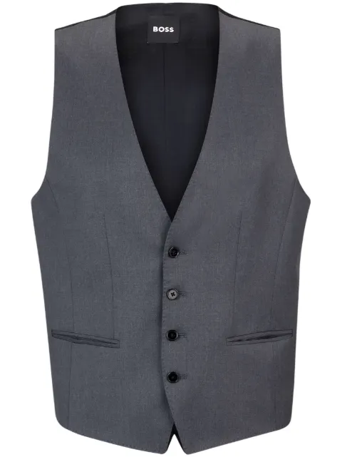 BOSS tailored button-down waistcoat Grey 50469160