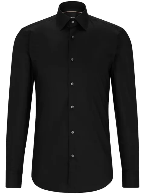 BOSS long-sleeve cotton shirt Black 50479922