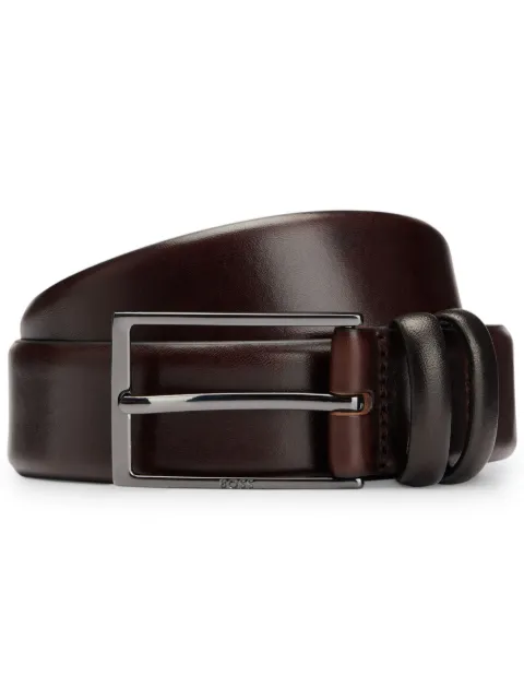 BOSS tanned-leather belt with pin buckle Brown 50239979