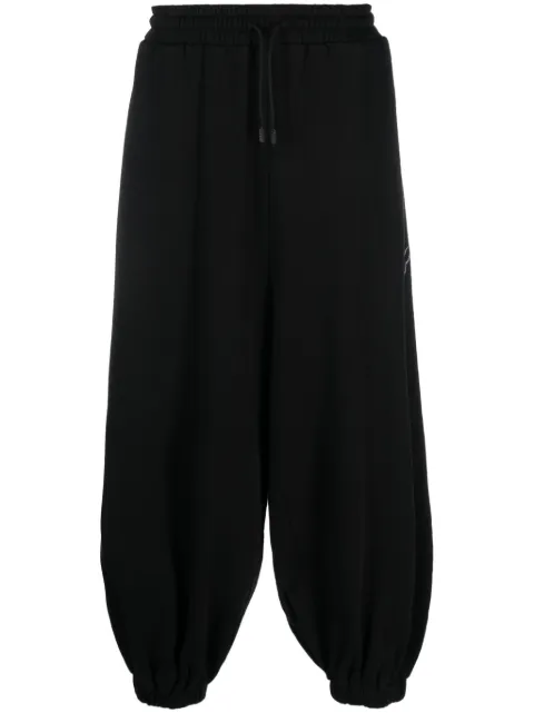 LỰU ĐẠN logo-print drop-crotch track pants Black MP004JFJ