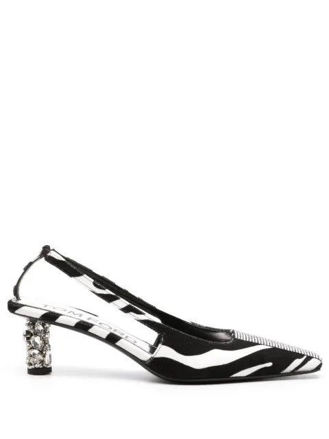 TOM FORD 70mm zebra-print slingback pumps Black W2358TVE070S