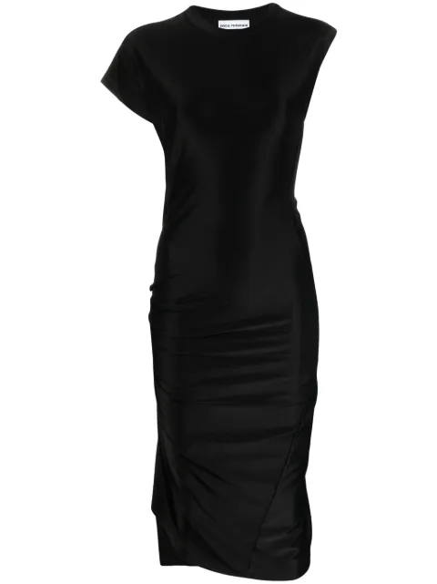 Rabanne asymmetric draped midi dress Black 23AJRO007VI0267