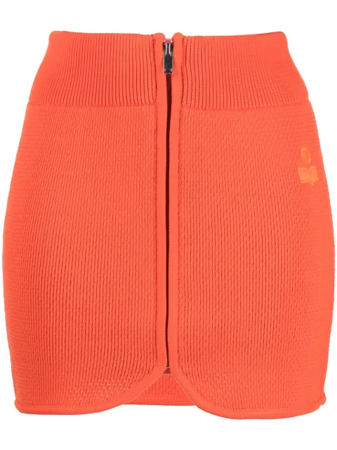 MARANT ÉTOILE Olgane ribbed miniskirt Red JU0102FAA3L62E