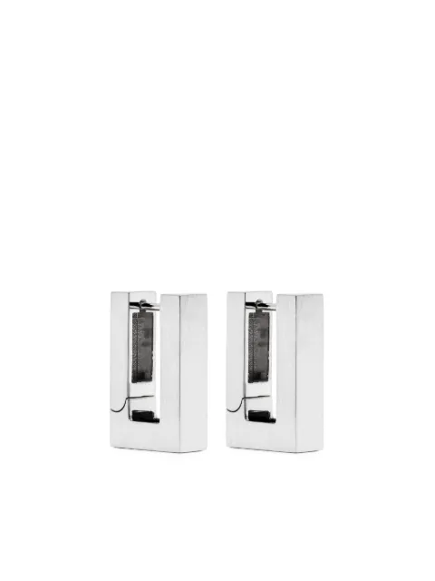 Tom Wood Satin square hoop earrings Silver ESH76NA02S925