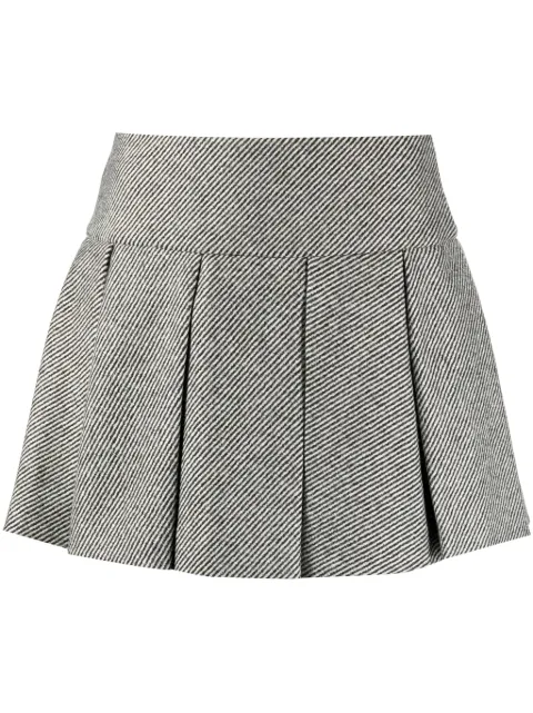 Patou pleated virgin-wool miniskirt Black SK0440149963A