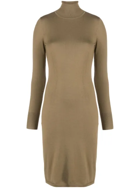 JOSEPH roll-neck knitted midi dress Brown JF006959