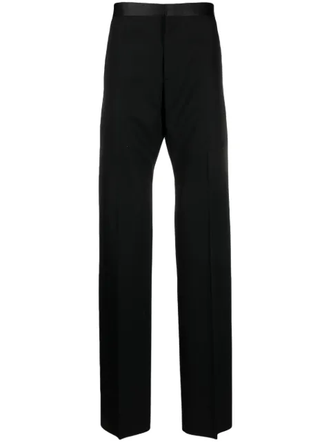 Givenchy satin-trim straight-cut tailored trousers Black BM51CM11U9