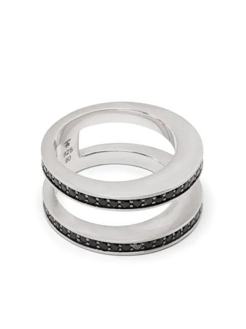 Tom Wood Vault Double Black Spinel slip-on ring Silver R76CGBS02S925