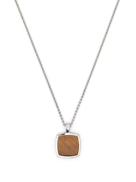 Tom Wood Cushion Pendant Tiger Eye necklace Silver NP75WKTIE01