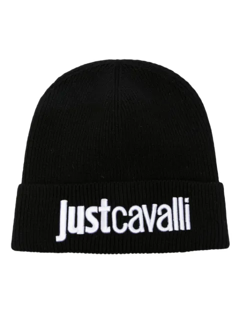 Just Cavalli logo-embroidered ribbed-knit beanie Black 77QAZK01ZG239
