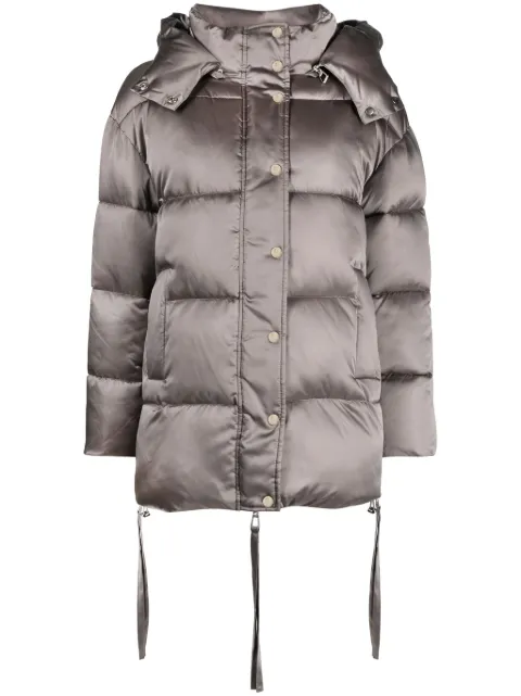 P.A.R.O.S.H. satin-finish padded coat Grey D490555NAKED