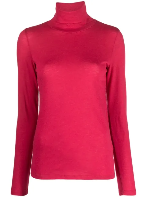 Majestic Filatures long-sleeved roll-neck top Pink M005FTS011