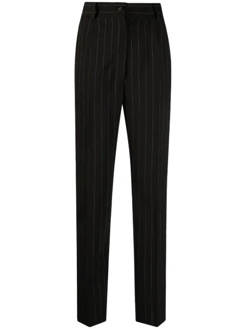 Dolce & Gabbana stripe-pattern wool tapered trousers Brown FTAM2TFRBC2