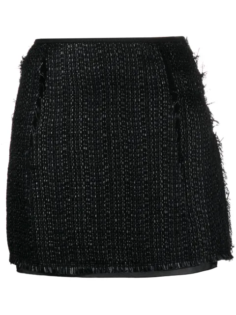 Lanvin metallic tweed A-line miniskirt Black RWST00015738A23