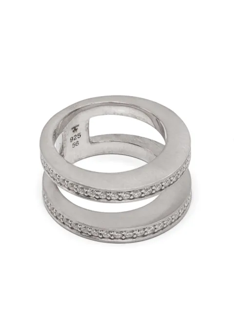 Tom Wood Vault Double zirconias rings Silver R76CGCZ02S925
