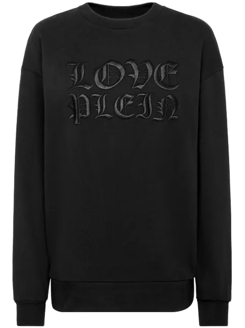Philipp Plein logo-patch cotton sweatshirt Black SADCWJO0943PJO002N