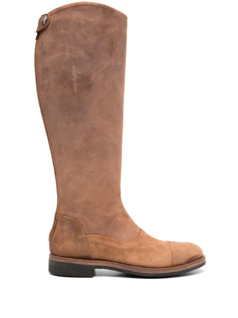 Alberto Fasciani zipped leather knee-length boots Brown CAMIL70018