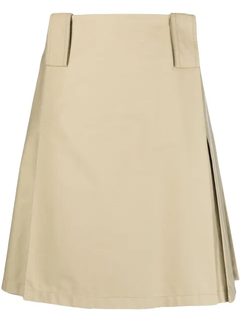 Burberry pleat-detail A-line midi skirt Neutrals 8076515