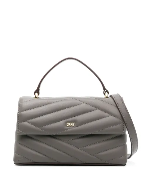 DKNY Sara quilted leather tote bag Grey R31EBX36