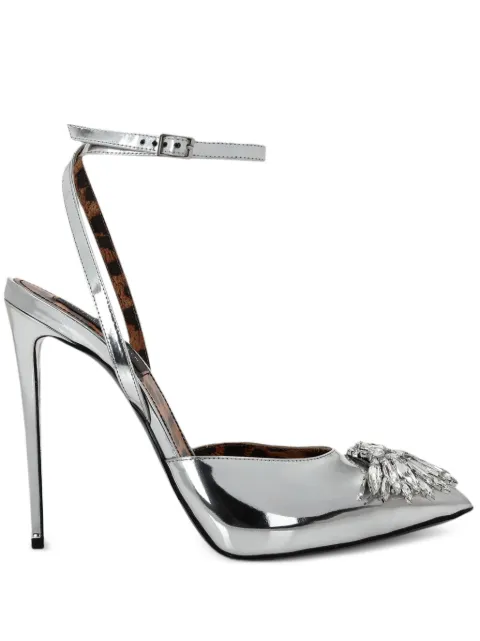 Philipp Plein Mirror 100mm crystal-embellished pumps Silver SADSWSD0515PLE010N