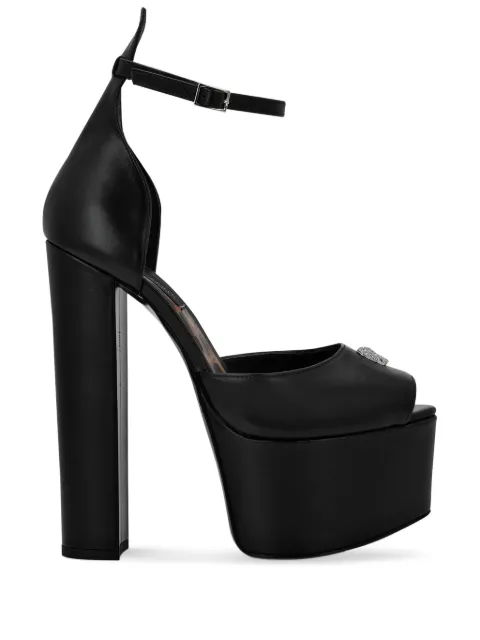 Philipp Plein platform leather sandals Black SADSWSA0653PLE010N