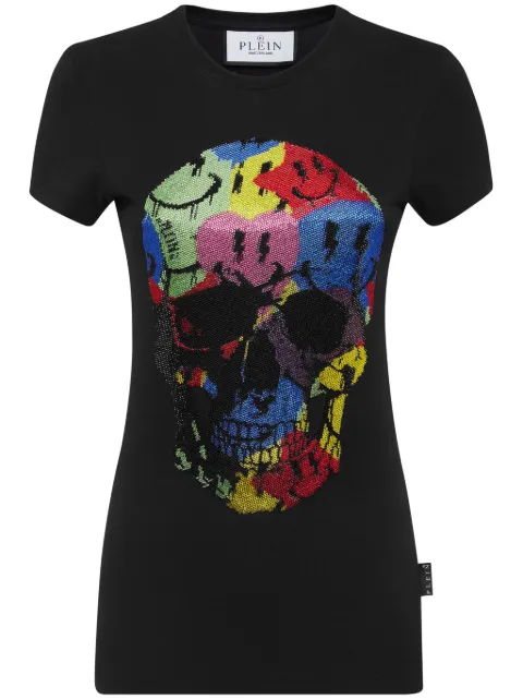 Philipp Plein skull-print rhinestones-embellishment T-shirt Black SADCWTK3121PJY002N