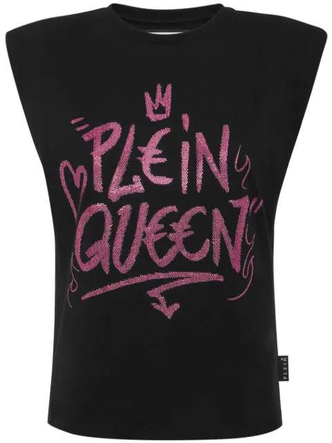 Philipp Plein Pure crystals-embellished sleeveless t-shirt Black SADCWTK3115PJY002N