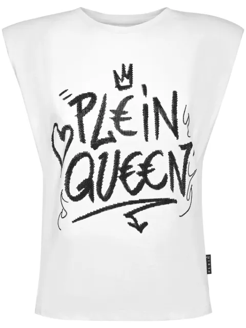 Philipp Plein Pure crystals-embellished sleeveless T-shirt White SADCWTK3115PJY002N