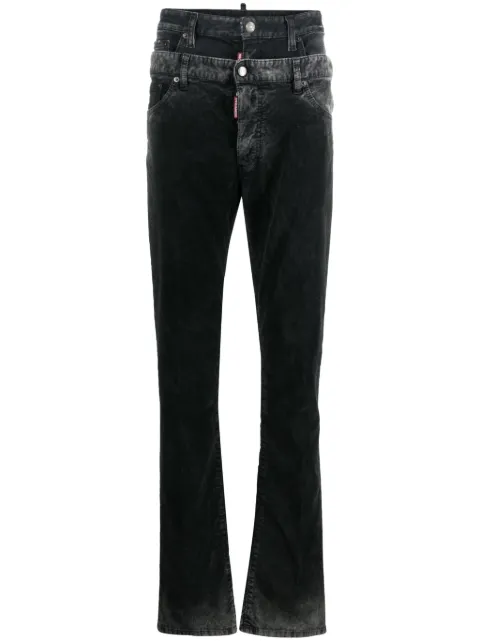 DSQUARED2 layered mid-rise straight-leg jeans Black S71LB1324S53162