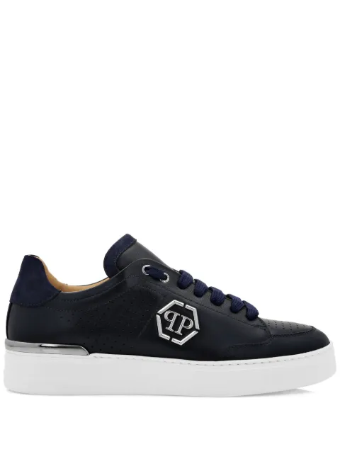 Philipp Plein logo-appliqué low-top sneakers Blue SADSUSC0538PLE022N