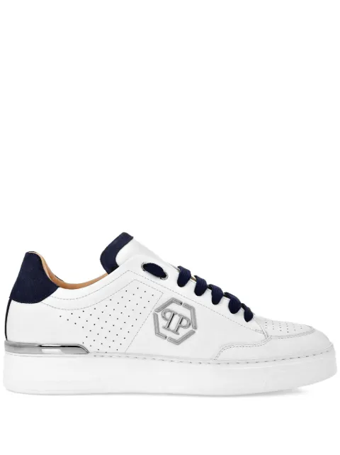 Philipp Plein Hexagon logo-plaque perforated sneakers White SADSUSC0537PLE022N