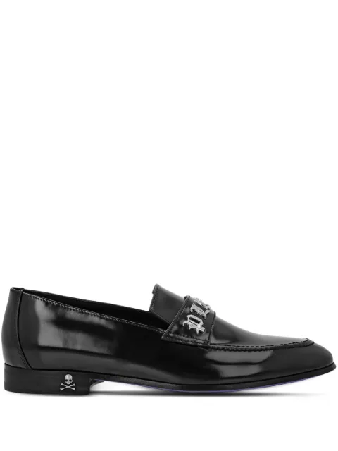 Philipp Plein leather moccasins Gothic Plein Black SADSMSB0740PLE010N