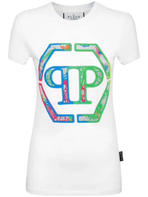 Philipp Plein logo-embellished cotton T-shirt White SADCWTK3122PJY002N
