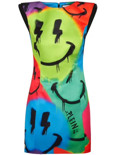Philipp Plein all-over graphic-print mini dress Yellow SADCWRG2873PTE060N