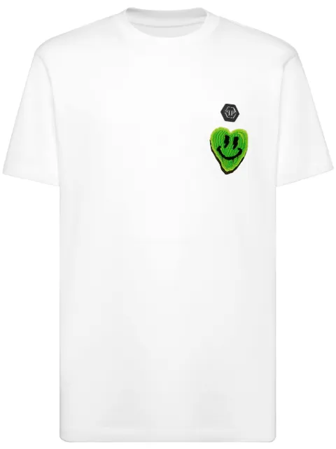Philipp Plein smile-print cotton T-shirt White SADCMTK6974PJY002N