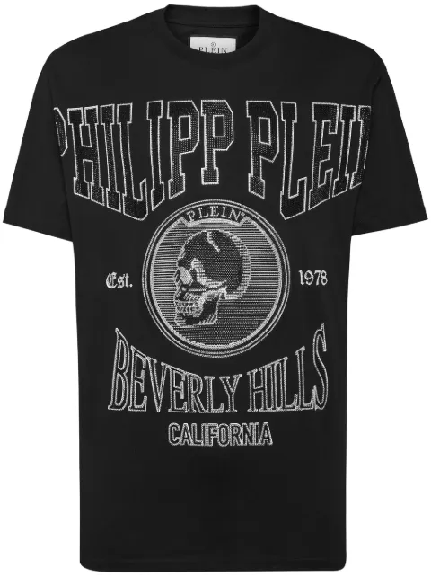 Philipp Plein crystal-embellished cotton T-shirt Black SADCMTK6831PJY002N