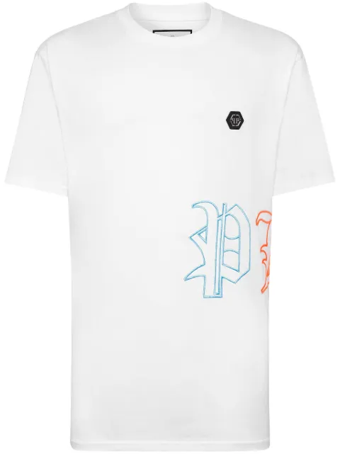 Philipp Plein logo-embroidered cotton T-shirt White SADCMTK6817PJY002N