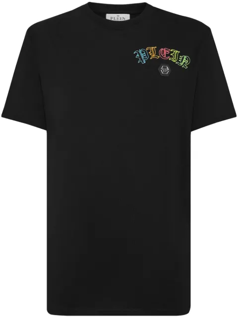 Philipp Plein logo-embroidered cotton T-shirt Black SADCMTK6815PJY002N