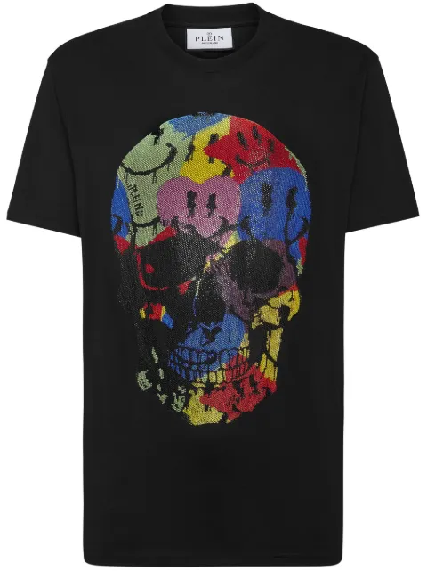Philipp Plein Smile-print cotton T-shirt Black SADCMTK6804PJY002N