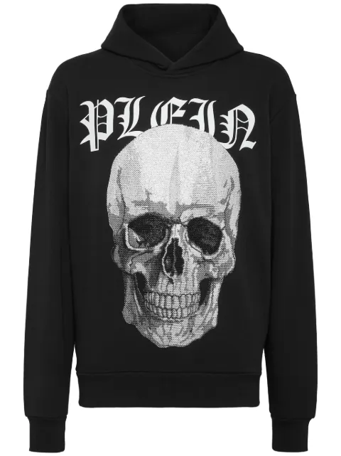Philipp Plein skull-print rhinestone-embellished hoodie Black SADCMJB3220PJO002N