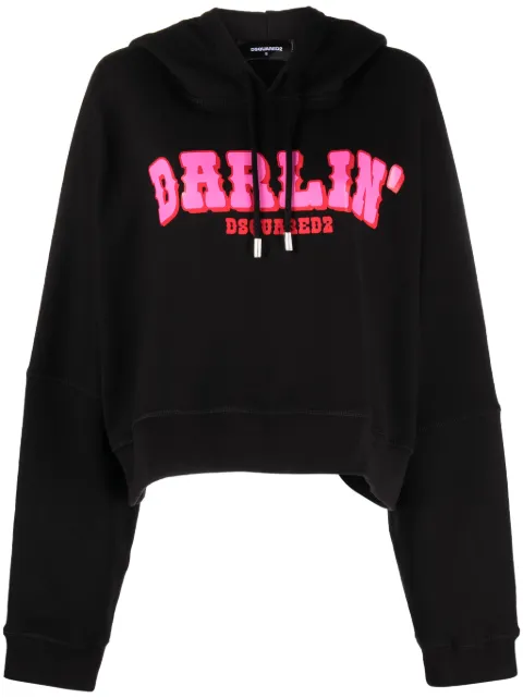 DSQUARED2 Darlin' logo-print cotton hoodie Black S72GU0442S25516