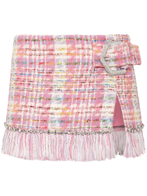 Philipp Plein tweed mini skirt Pink SADCWRV0503PTE173N