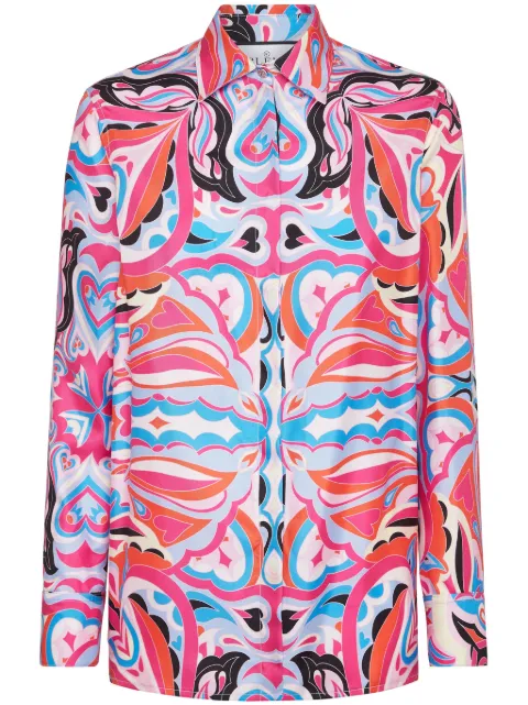 Philipp Plein all-over graphic-print silk shirt Pink SADCWRP0458PTE028N