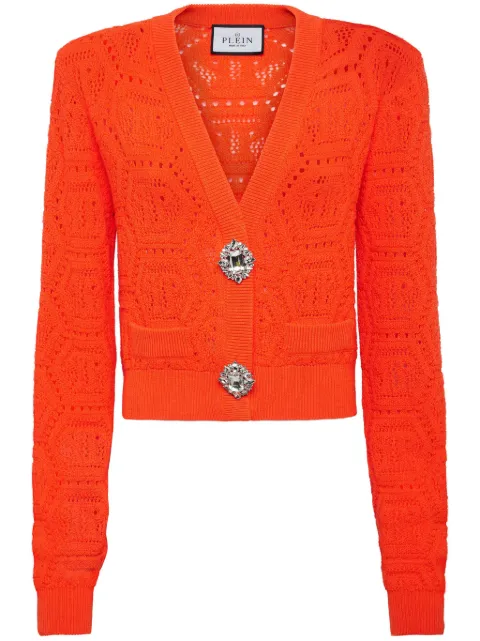 Philipp Plein patterned-knit cardigan Orange SADCWKQ0146PKN002N
