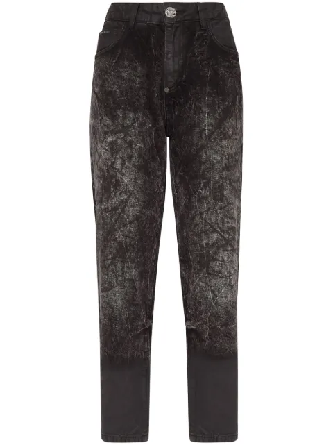 Philipp Plein distressed-effect cropped jeans Black SADCWDT2546PDE004N
