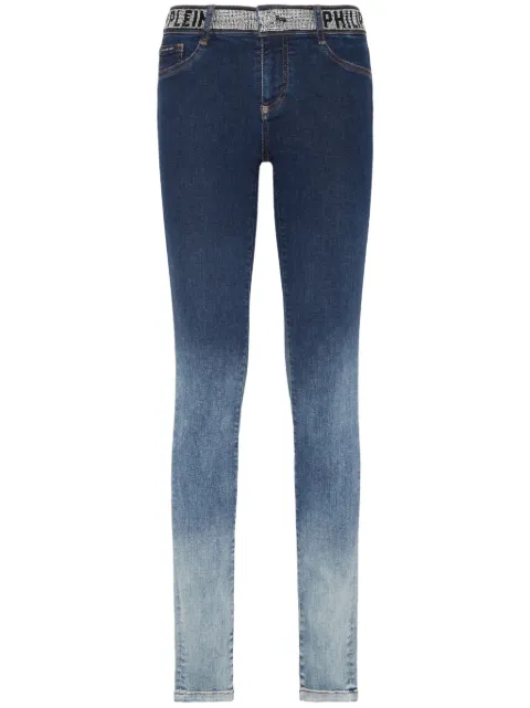 Philipp Plein rhinestone-embellished gradient-effect jeans Blue SADCWDT2503PDE004N