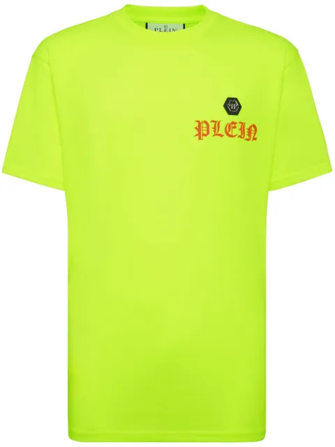 Philipp Plein logo-print round-neck T-shirt Yellow SADCMTK6852PJY002N