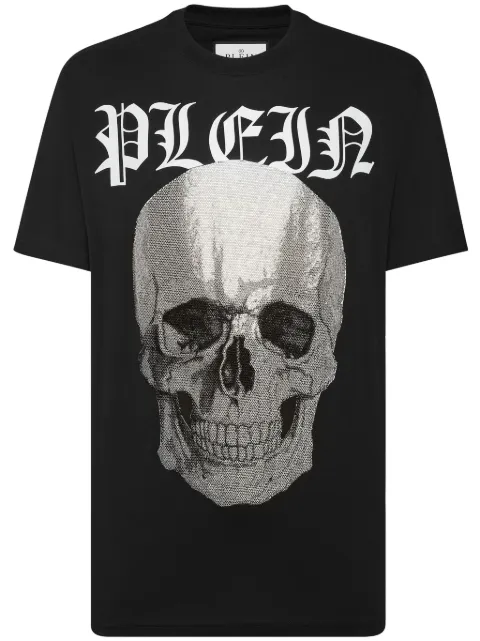 Philipp Plein skull crystal-embellished cotton T-shirt Black SADCMTK6850PJY002N