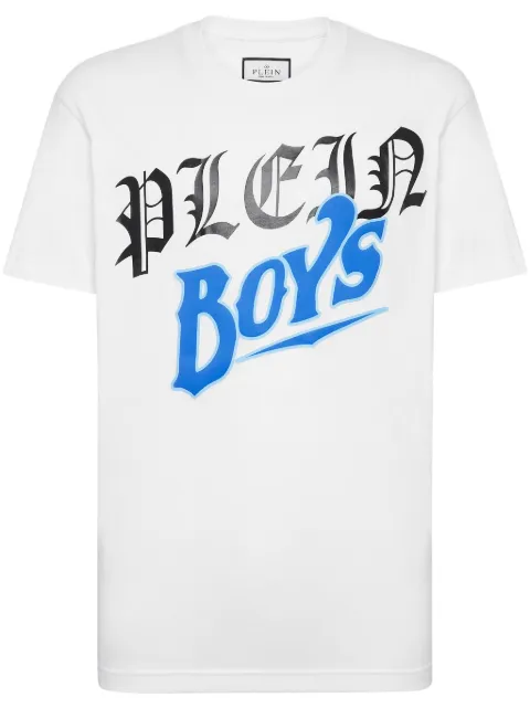 Philipp Plein slogan-print cotton T-shirt White SADCMTK6790PJY002N