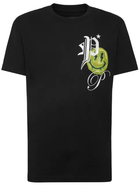 Philipp Plein Smile logo-print T-shirt Black SADCMTK6782PJY002N